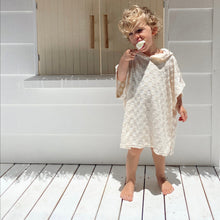 Load image into Gallery viewer, SIZE 1-2 Summer Days Checker Poncho - Vanilla