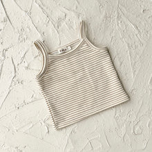 Load image into Gallery viewer, Suni Cropped Singlet - Brown Stripe