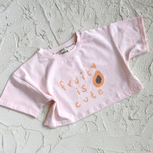 Load image into Gallery viewer, SIZE 3 Fruit Is Cute Cropped T-Shirt - Soft Pink