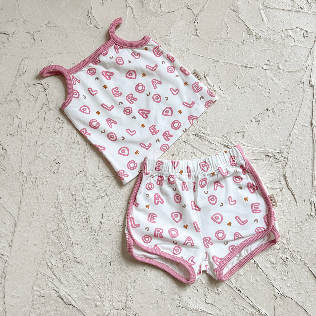 Ola De Calor Cotton Set - White/Pink