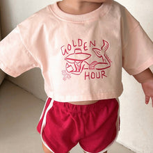 Load image into Gallery viewer, Mermaid Muse Cropped T-Shirt - Soft Pink/Wild Berry
