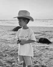 Load image into Gallery viewer, Surf&#39;s Up Cowboy T-Shirt - Buttercream/Blue
