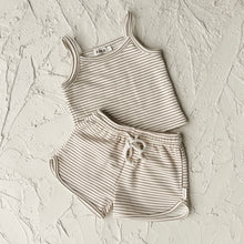 Load image into Gallery viewer, Suni Cropped Singlet - Brown Stripe
