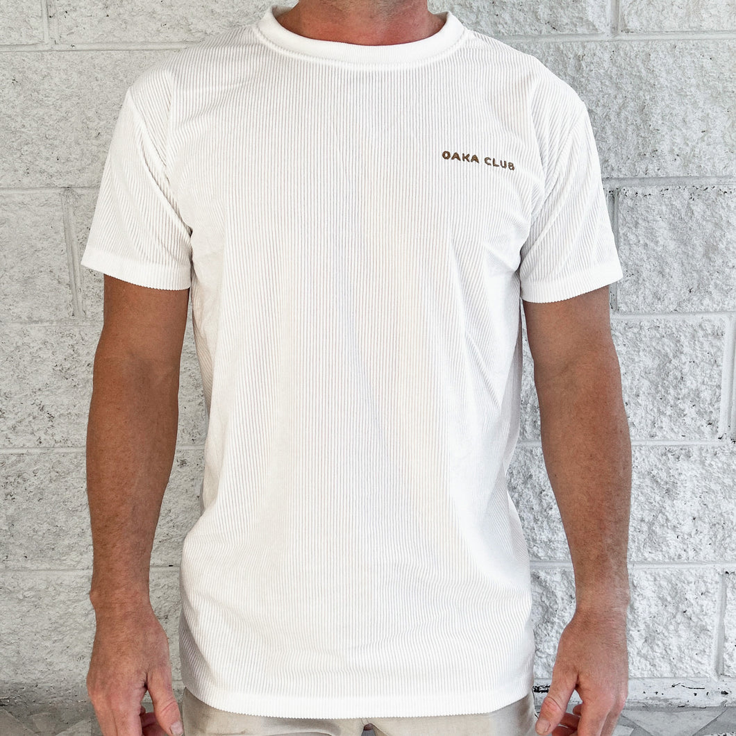 Adult Oaka Club Cord Tee - White