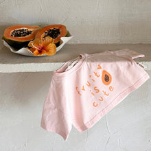 Load image into Gallery viewer, SIZE 3 Fruit Is Cute Cropped T-Shirt - Soft Pink
