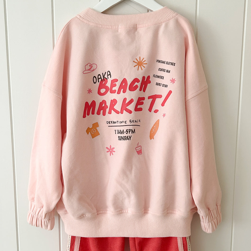 Beach Market Pullover - Pink/Multi