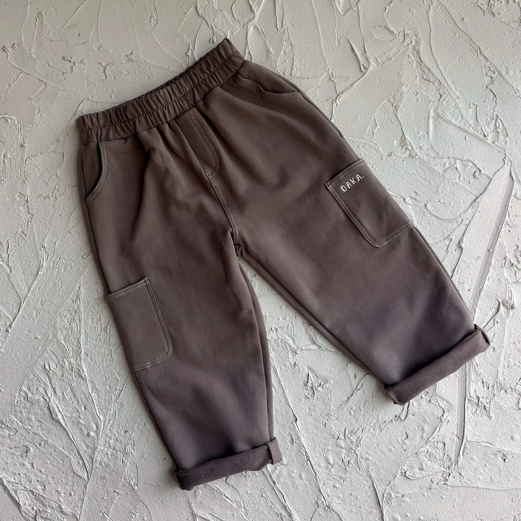 Oaka Essential Baggy Pant - Brown Terry