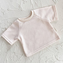 Load image into Gallery viewer, Raglan Tee - Apricot Cream Waffle
