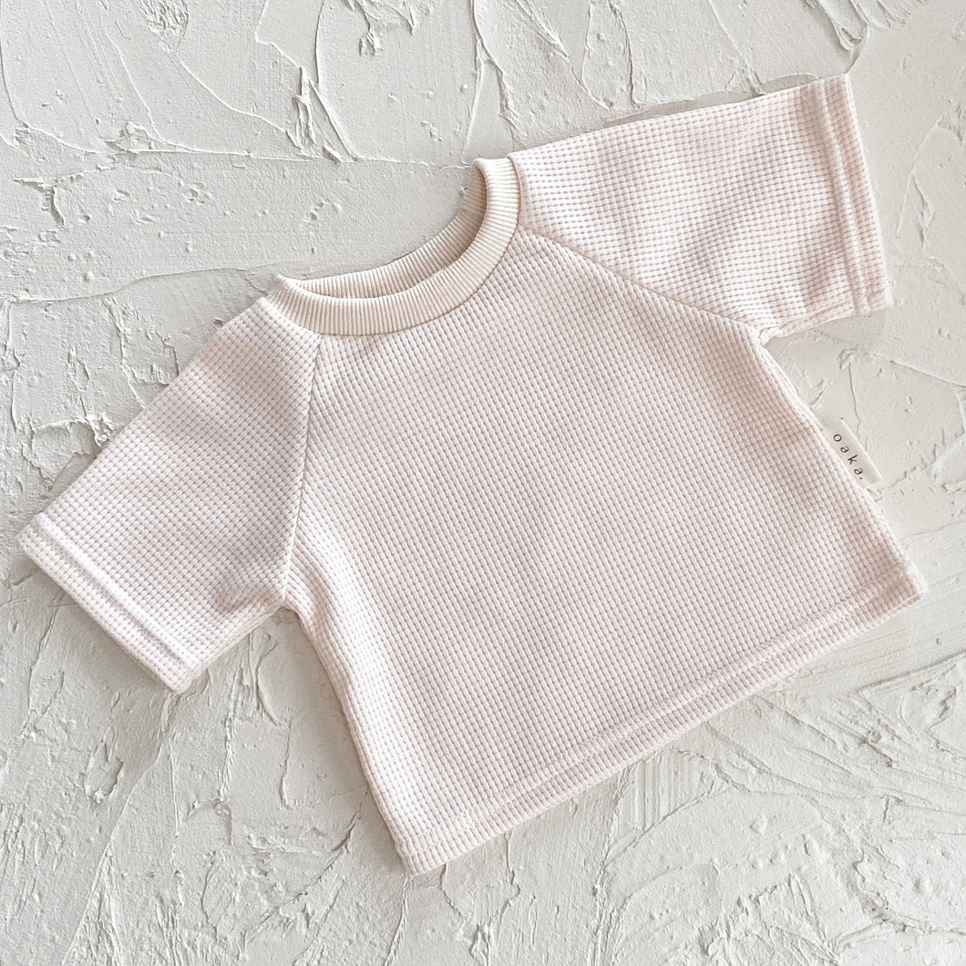 Raglan Tee - Apricot Cream Waffle